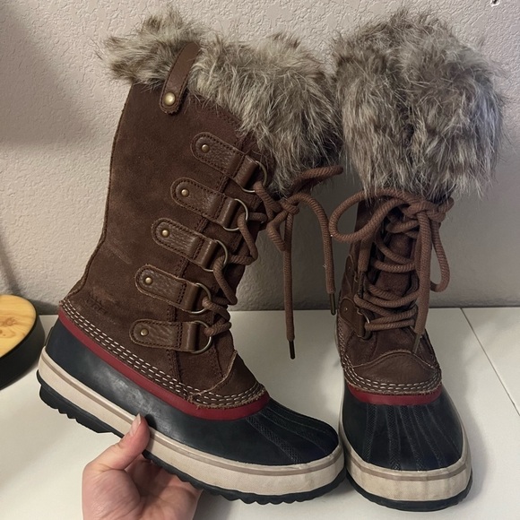 Sorel | Women's Joan Of‎ Arctic Boot Brown Leather Sz 6.5 NL2429-261 - Picture 1 of 7